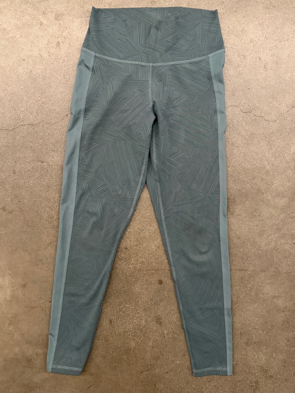 adidas Teal Patterned High-Waist Kids Leggings